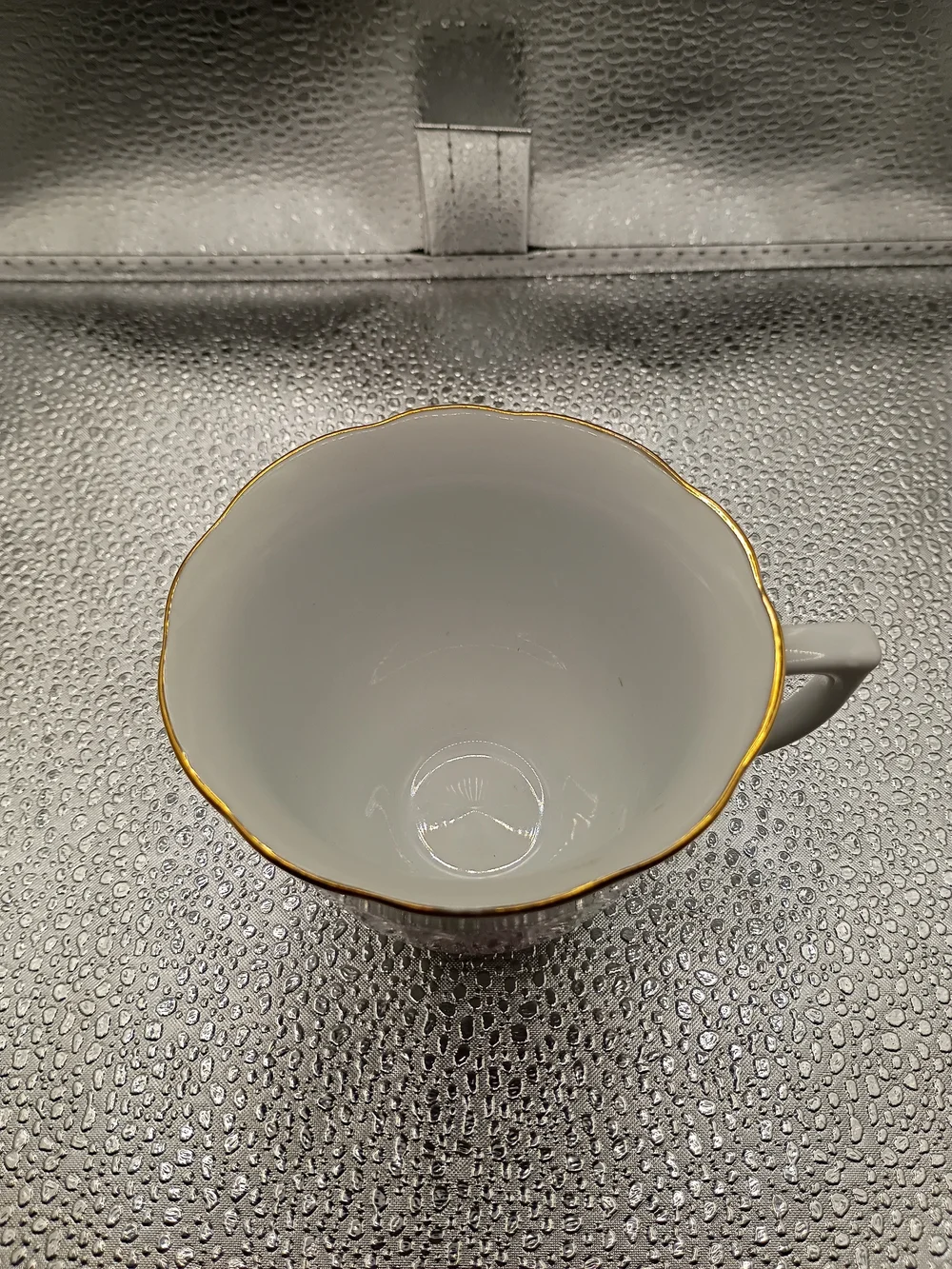 Fine Porcelain Pink Rose China Teacup with Gold Rim
